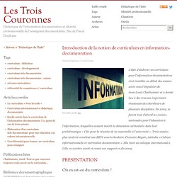 Introduction de la notion de curriculum en information-documentation