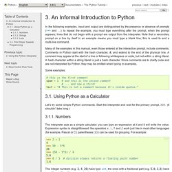 3. An Informal Introduction to Python — Python v3.2.2 documentation