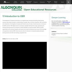 1.1 Introduction to OER - Open Educational Resources