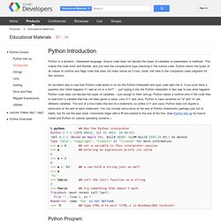 Python Introduction - Google's Python Class - Google Code