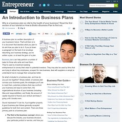 Page 3 An Introduction to Business Plans | Business Plans