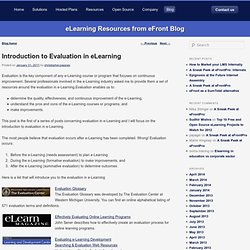 eFront Learning: Introduction to Evaluation in e-Learning