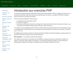 Introduction exercices PHP