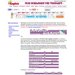 English worksheets for grammar introduction, free printable grammar worksheets and grammar explanations for language classes