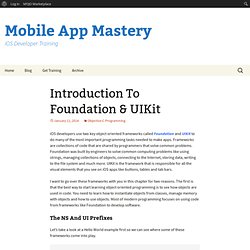Introduction To Foundation & UIKit