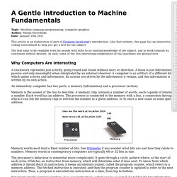 A Gentle Introduction to Machine Fundamentals