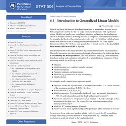 6.1 - Introduction to Generalized Linear Models