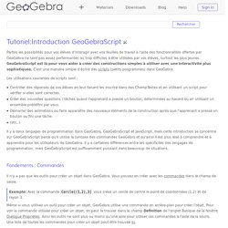 Tutoriel:Introduction GeoGebraScript — GeoGebra Manual