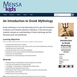 An Introduction to Greek Mythology - Mensa for Kids