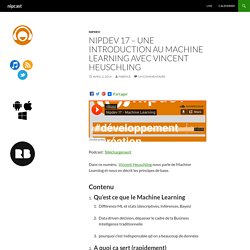 Nipdev 17 – Une introduction au Machine Learning avec Vincent Heuschling