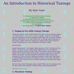 An Introduction to Historical Tunings