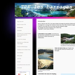 Introduction - Site d'un TPE sur les barrages hydroélectrique