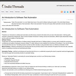 Intro to SW Test Automation