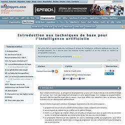 Introduction aux techniques de base pour l'intelligence artificielle