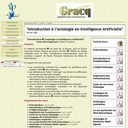 "Introduction à l'ontologie en Intelligence Artificielle"