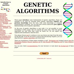 Main page - Introduction to Genetic Algorithms - Tutorial with Interactive Java Applets