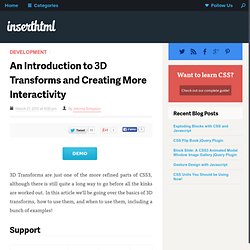 An Introduction to 3D Transforms and Creating More Interactivity