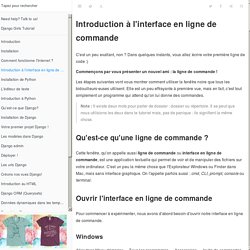 Introduction à l'interface en ligne de commande · Django Girls Tutorial