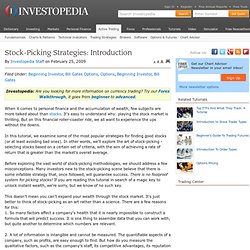 Stock-Picking Strategies: Introduction