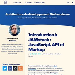 Introduction à JAMstack : JavaScript, API et Markup