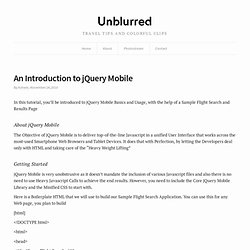 An Introduction to jQuery Mobile