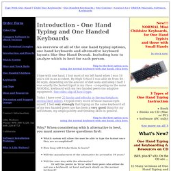 One Hand Typing and Keyboarding Systems and Rules