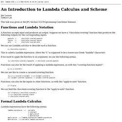 An Introduction to Lambda Calculus and Scheme