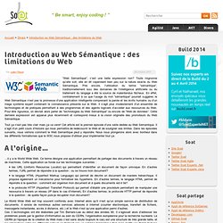 Introduction au Web Sémantique : des limitations du Web