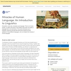 Miracles of Human Language: An Introduction to Linguistics - Universidad de Leiden