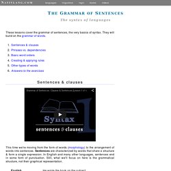 Grammar of Sentences - an introduction to syntax. (Linguistics lessons for language learners)