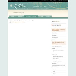 LitWeb - The Norton Introduction to Literature: W. W. Norton & Company StudySpace