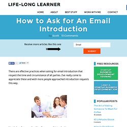 How to Ask for An Email Introduction