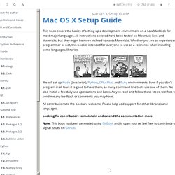 Mac OS X Setup Guide