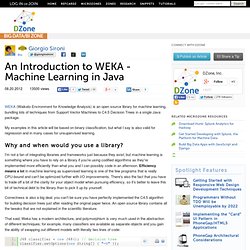 An Introduction to WEKA - Machine Learning in Java