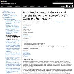 An Introduction to P/Invoke and Marshaling on the Microsoft .NET Compact Framework