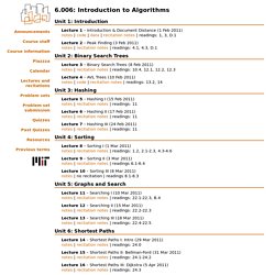 006: Introduction to Algorithms - Massachusetts Institute of Technology