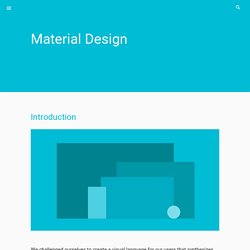 Introduction - Material design - Material design guidelines