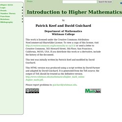 Introduction to Higher Mathematics