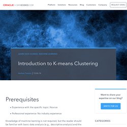 Introduction to K-means Clustering