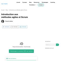 Introduction aux méthodes agiles et Scrum - L