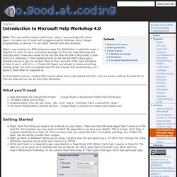Introduction to Microsoft Help Workshop 4.0 - no.good.at.coding