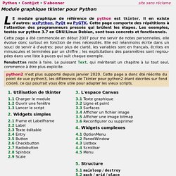 Introduction au module Tkinter de python 2.7