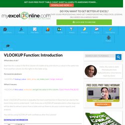 VLOOKUP Function: Introduction – Excel Blog – MyExcelOnline Blog