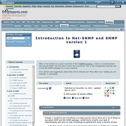 Introduction Net-SNMP et SNMP version 1