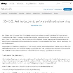 SDN 101: An Introduction to Software Defined Networking