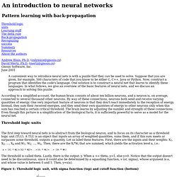 An introduction to neural networks