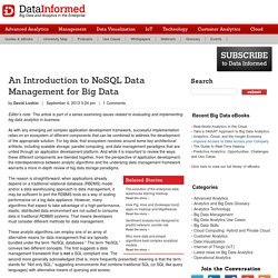 An Introduction to NoSQL Data Management for Big Data