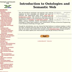 Introduction - Introduction to ontologies and semantic web - tutorial