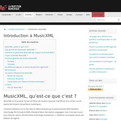 Introduction à MusicXML – La partition numérique