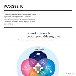 Introduction à la robotique pédagogique – #CoCreaTIC